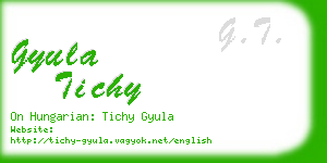 gyula tichy business card